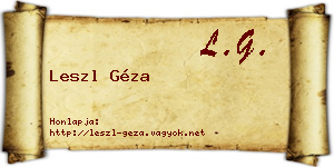 Leszl Géza névjegykártya
